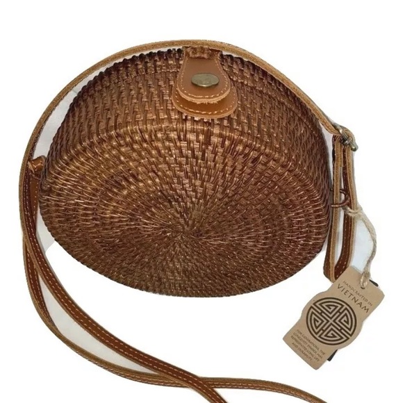 Handcrafted in Vietnam Handbags - Hand Crafted In Vietnam Round Crossbody Handbag